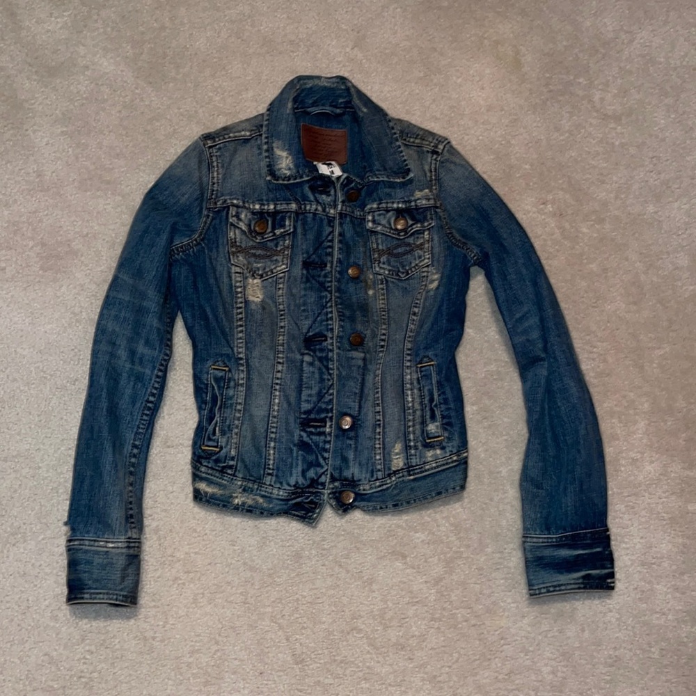 Abercrombie & Fitch Jean Jacket, Distressed Style, Size M